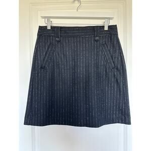 Loft Petites Wool Blend Pinstripe Skirt, 6P